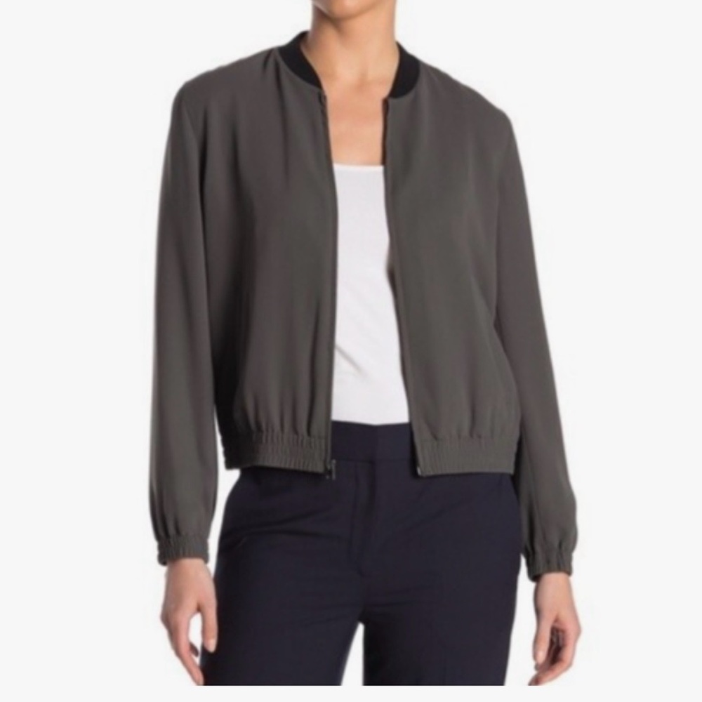 Theory Olive Green Bomber Jacket